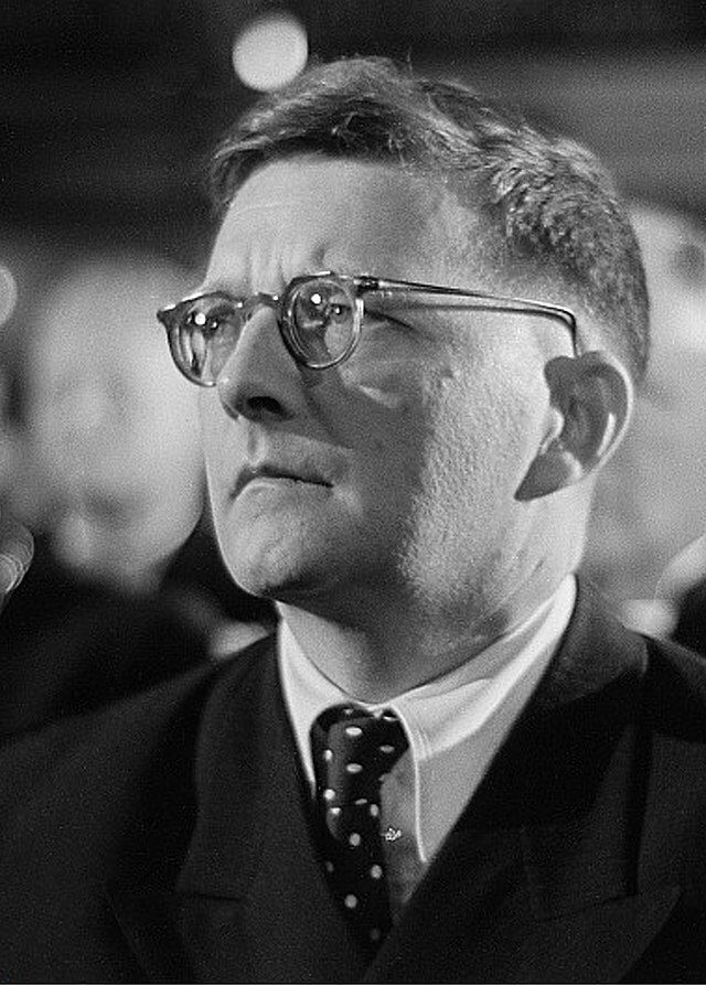 Portrett av Dmitrij Sjostakovitsj.